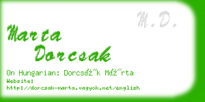 marta dorcsak business card